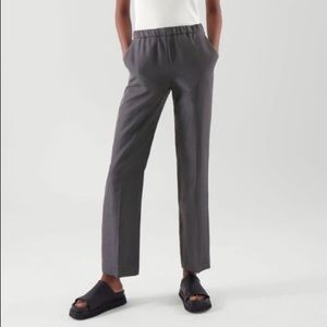 cos 100% mulberry silk pants gray